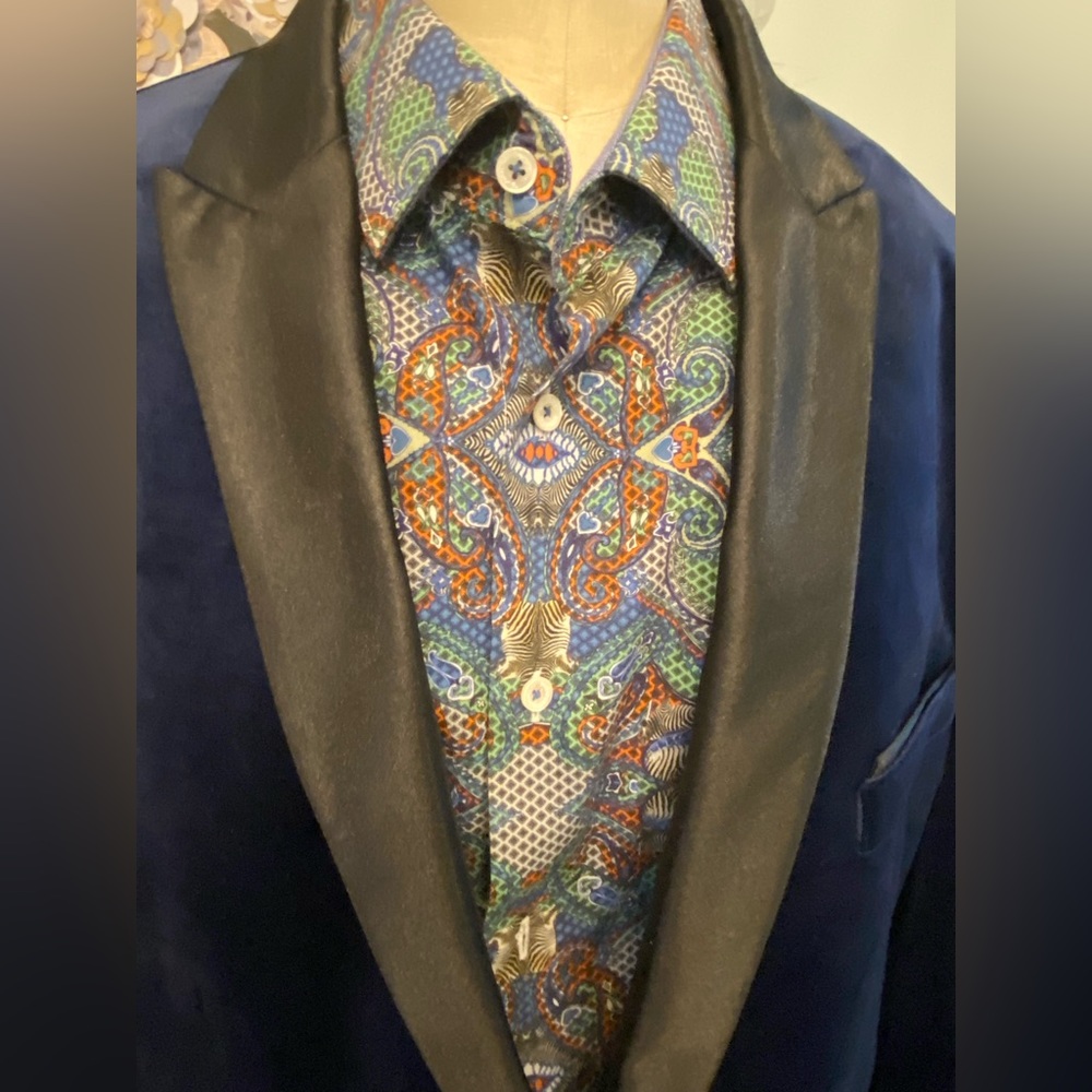 Inc International Concept Men’s New Velvet Jacket Blue - Picture 2 of 13